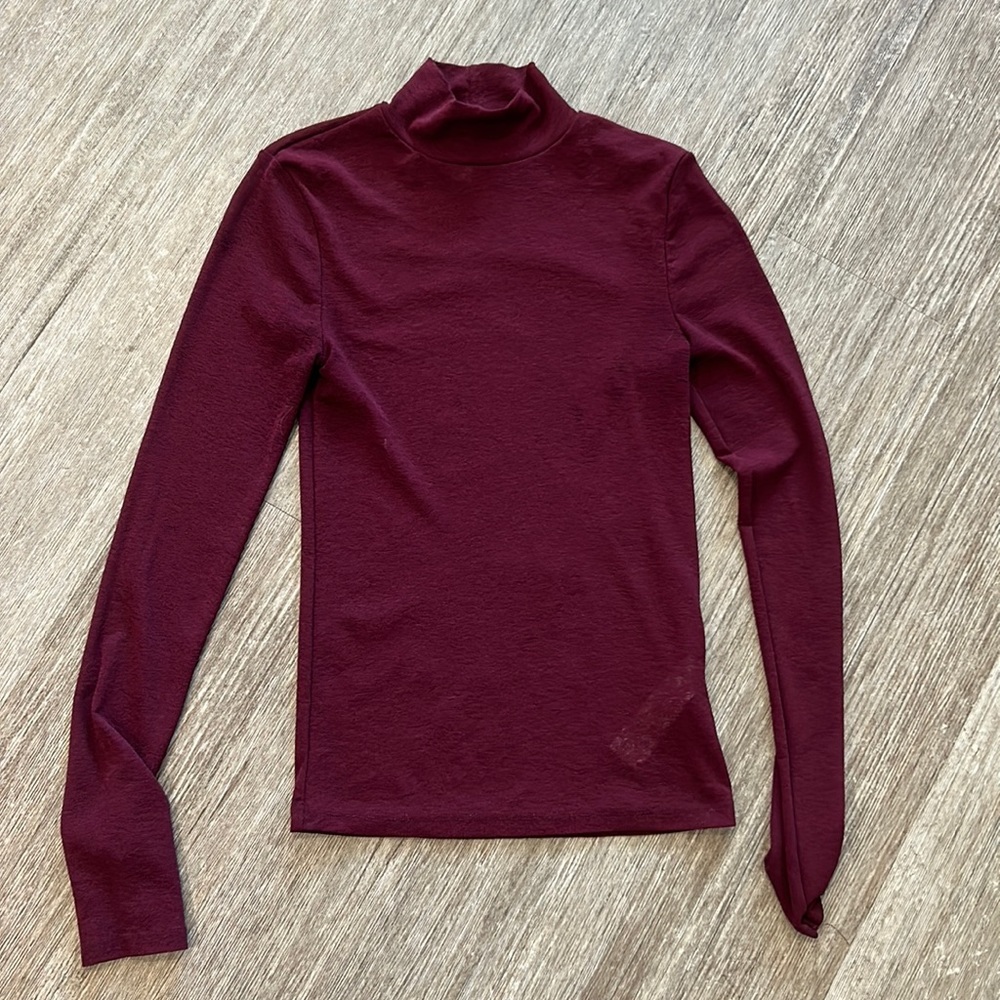 TOPSHOP burgundy long sleeve shirt